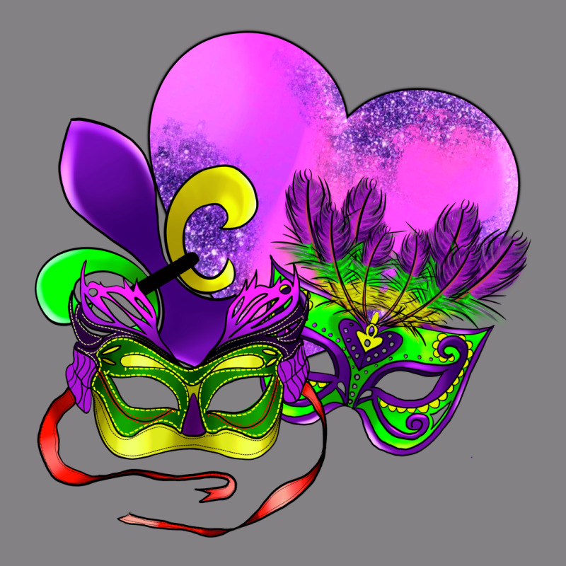Mardi Gras Heart And Mask Heavyweight Hoodie by AdoDesignShop | Teevron