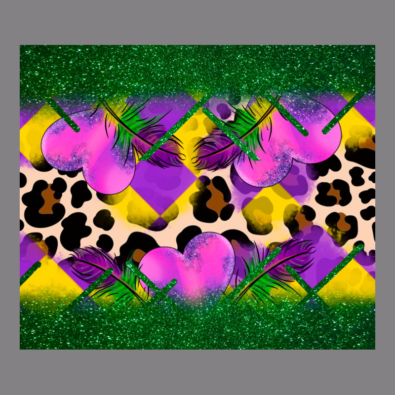 Mardi Gras Leopard And Heart Heavyweight Hoodie by AdoDesignShop | Teevron