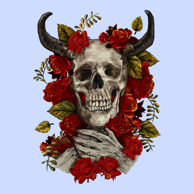 Bull Human Skull With Roses Urban Heavy Tee by RanaPortraitStore | Teevron