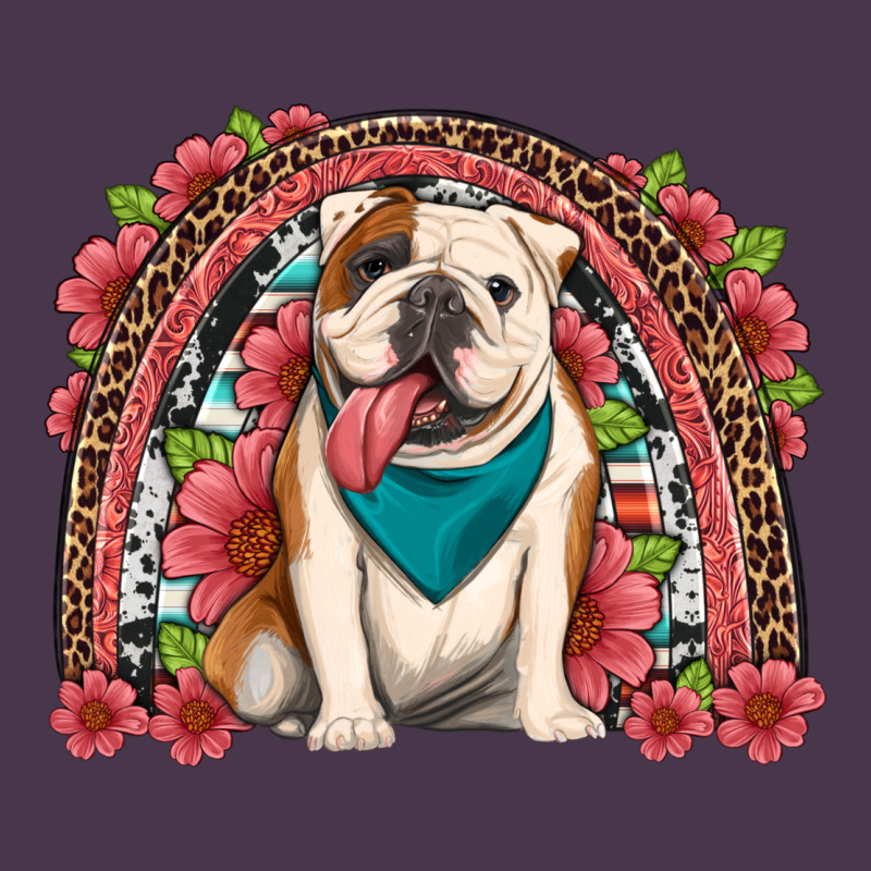 English Bulldog Floral Rainbow Heavyweight Hoodie by Artiststas | Teevron