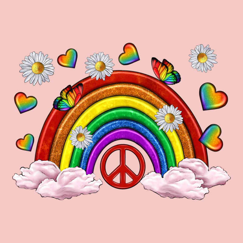 Pride Rainbow With Daisy And Butterfly Urban Heavy Tee by texasbilliewilder | Teevron