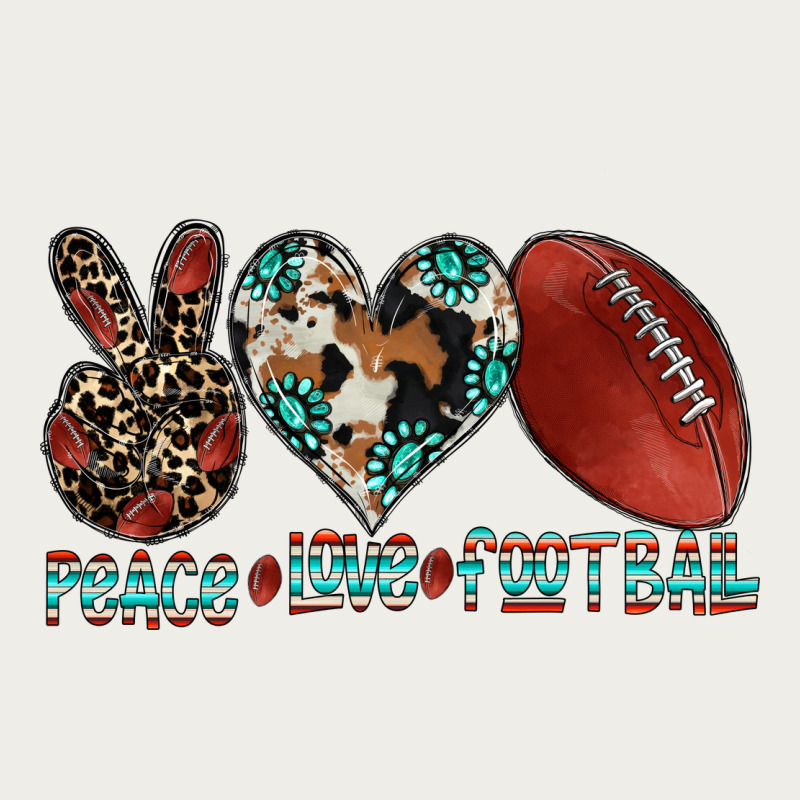 Peace Love Football Zipper Hoodie by CowhideDigitalArt | Teevron