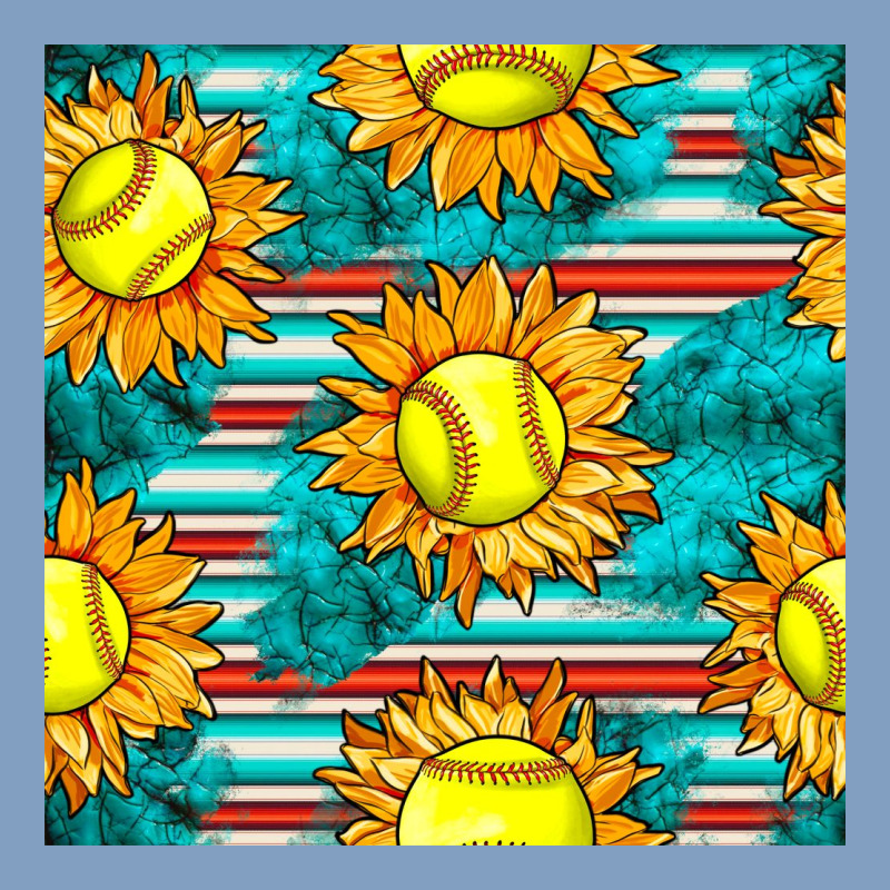 Softball Sunflowers With Serape Seamless Pattern Urban Hoodie by BundleAndBundleShop | Teevron
