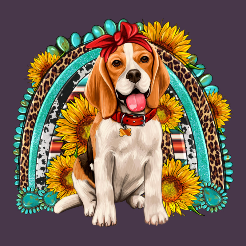 Beagle Turquoise And Sunflowers Rainbow Heavyweight Hoodie by Artiststas | Teevron