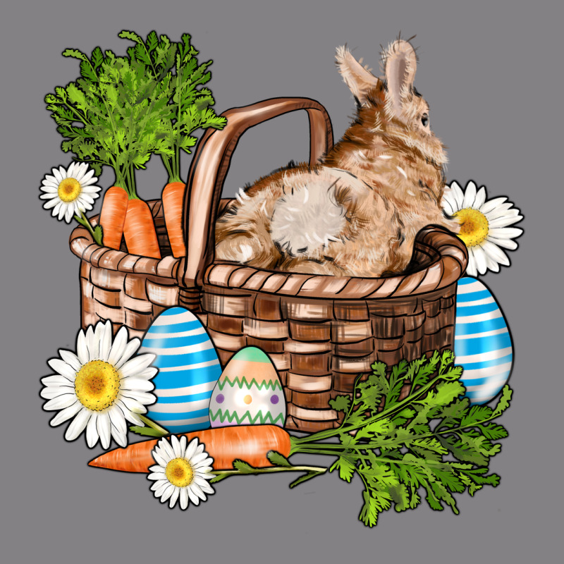 Easter Bunny In Basket Wıth Carrot And Eggs Heavyweight Hoodie by AdoDesignShop | Teevron