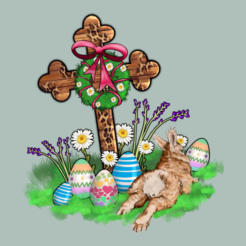 Religious Easter Bunny Cross Heavyweight Hoodie by AdoDesignShop | Teevron