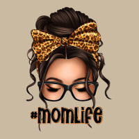 Caucasian Leopard Messy Bun Mom Life Long Sleeve Tee | Teevron