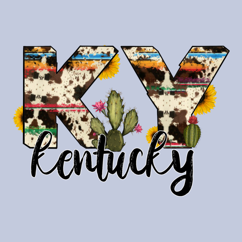 Kentucky State Cowhide Serape Cactus Long Sleeve Tee by RanaPortraitStore | Teevron