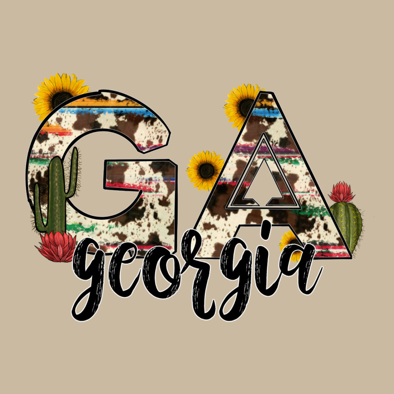 Georgia State Cowhide Serape Cactus Long Sleeve Tee by RanaPortraitStore | Teevron