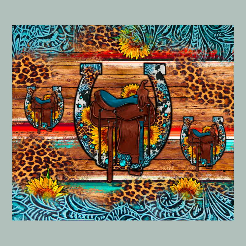 Saddle Horseshoe Leopard Sunflower Heavyweight Hoodie by Artiststas | Teevron
