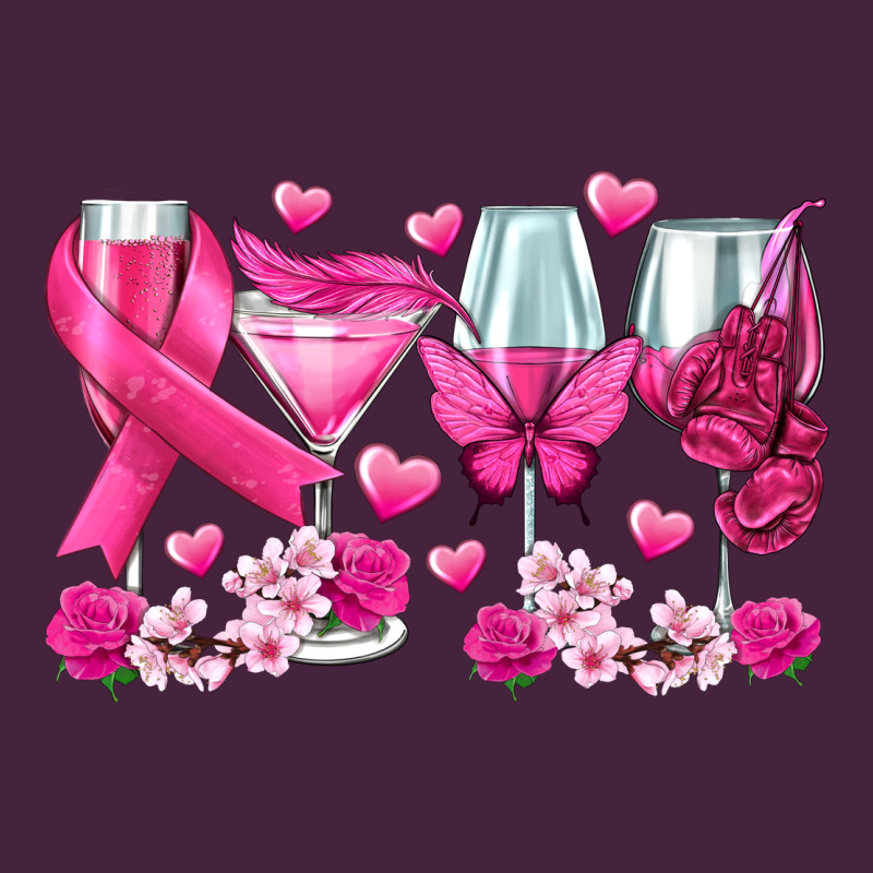 Breast Cancer Wine Glasses Long Sleeve Tee by texasbilliewilder | Teevron