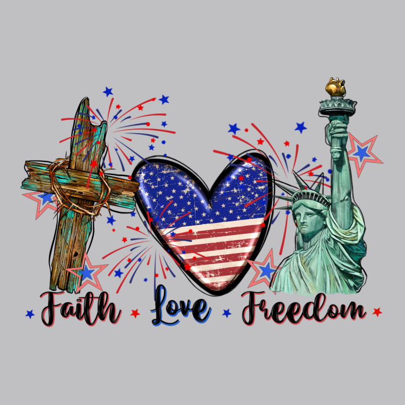Faith Love Freedom 4th Of July Classic Tee by CowGirlArtShop | Teevron