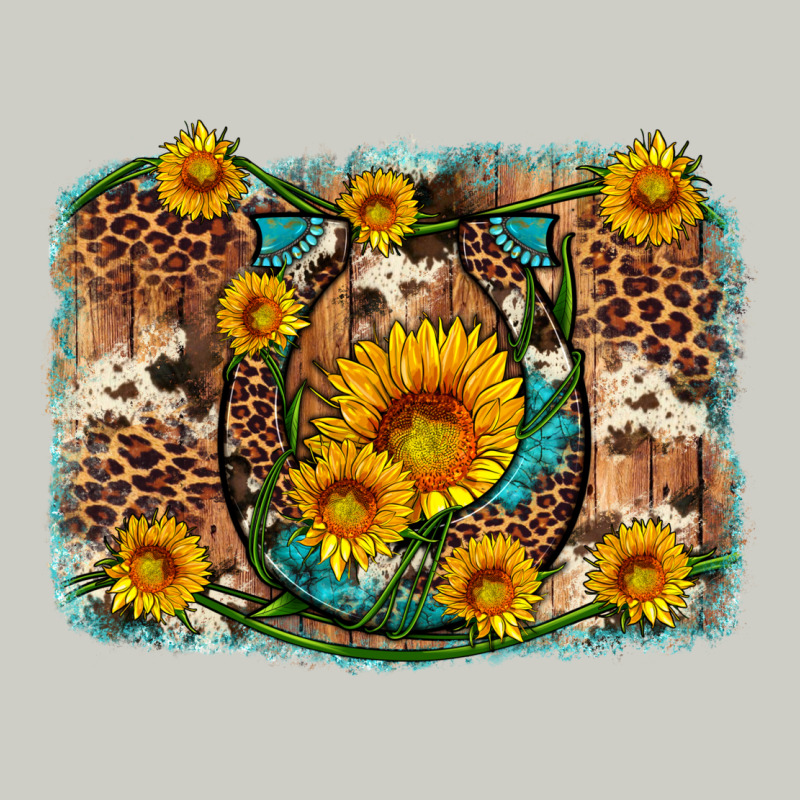 Sunflower Gemstone Leopard Cowhide Horseshoe Background Heavyweight Hoodie by Artiststas | Teevron