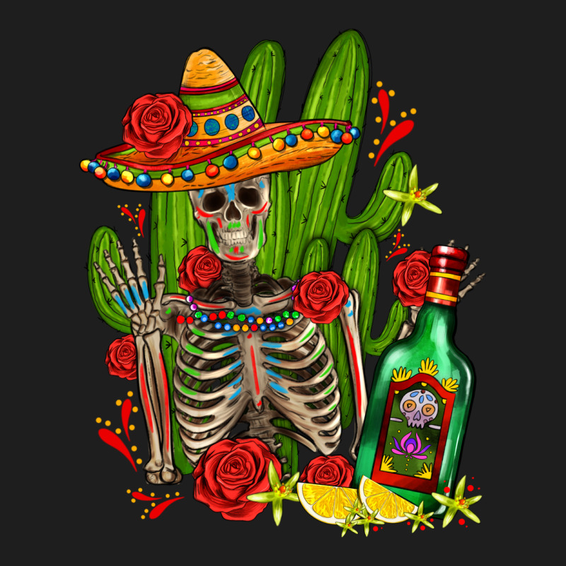 Skeleton With Sombrero And Tequila Heavyweight Hoodie by AdoDesignShop | Teevron