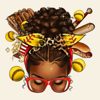 Softball Afro Messy Bun Vintage Tee | Teevron