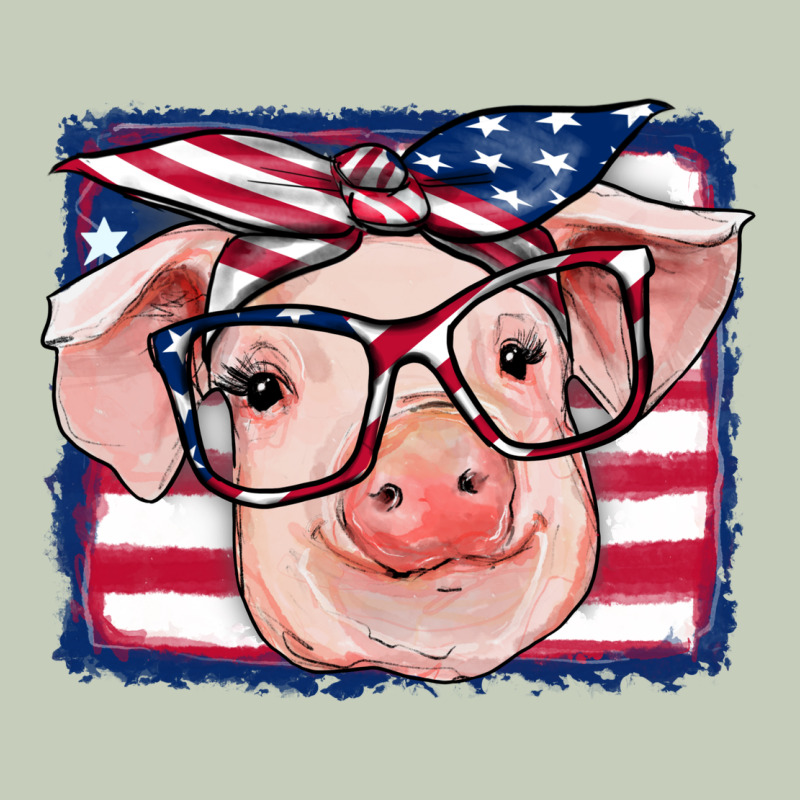 American Flag Pig Long Sleeve Tee by RanaPortraitStore | Teevron