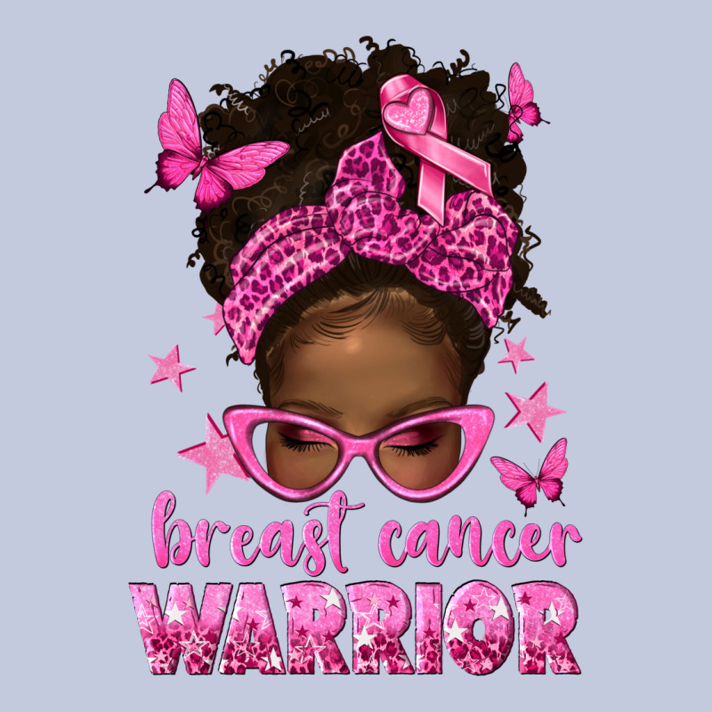 Afro Messy Bun Breast Cancer Warrior Long Sleeve Tee by texasbilliewilder | Teevron