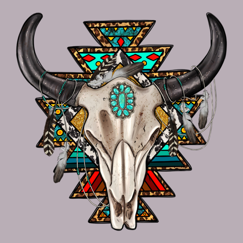 Western Aztec Bull Skull With Gemstone Vintage Tee by texasbilliewilder | Teevron