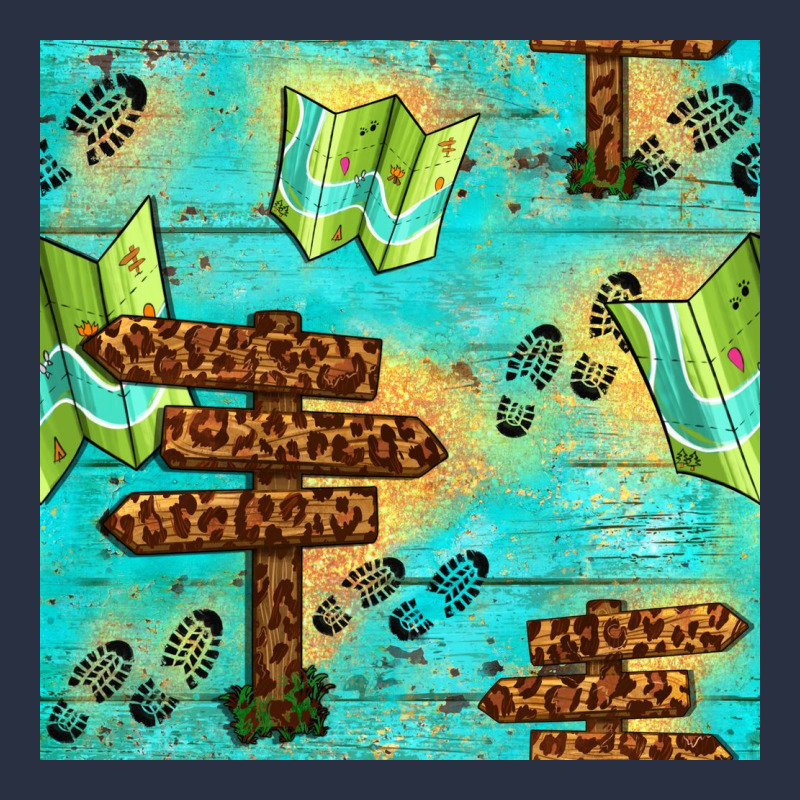 Wooden Signboard And Gamping Map Seamless Pattern Urban Hoodie by BundleAndBundleShop | Teevron