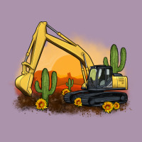 Excavator Cactus Sunflower Sunset Heavyweight Hoodie | Teevron