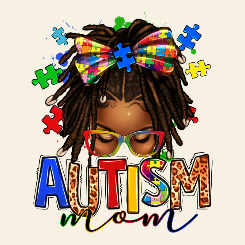 Autism Mom Afro Locs Messy Bun Vintage Tee by texasbilliewilder | Teevron