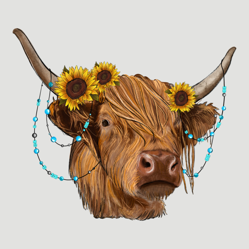 Highland Cow With Sunflowers Turquoise Classic Tee by RanaPortraitStore | Teevron