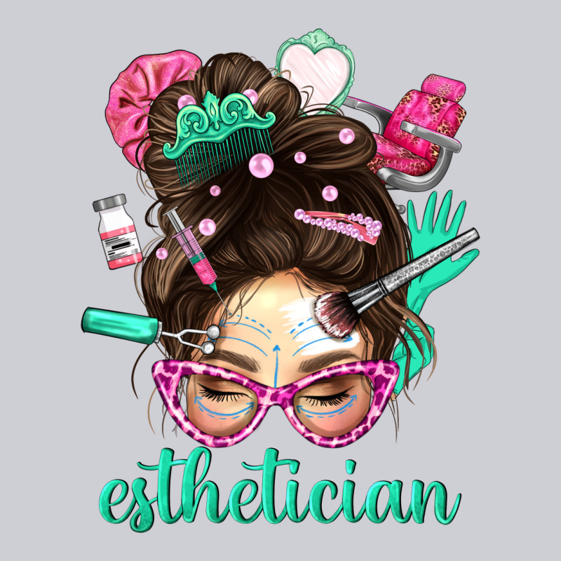 Esthetician Messy Bun With Pink Leopard Glasses Bbs Urban Hoodie by BundleAndBundleShop | Teevron