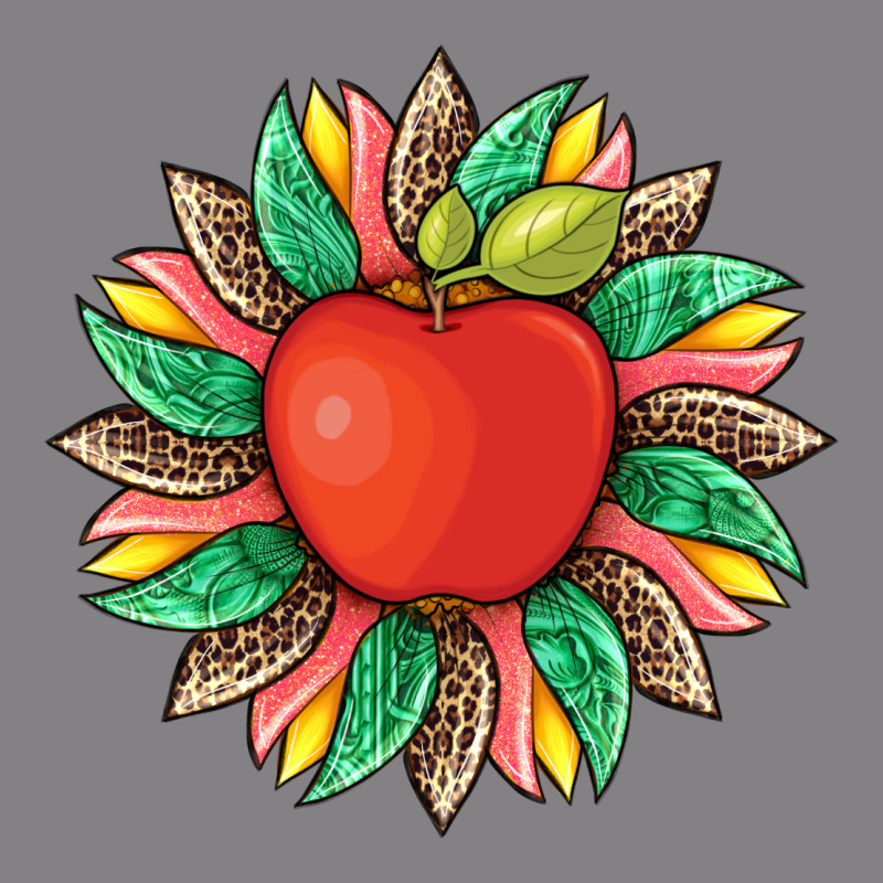 Teacher Apple And Sunflower With Leopard And Tooled Leather Heavyweight Hoodie by Artiststas | Teevron