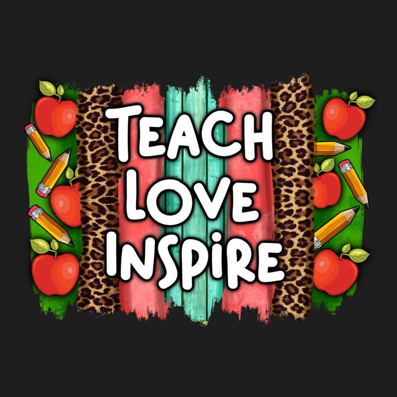 Teach Love Inspire Brushstroke With  And Pen Leopard Heavyweight Hoodie by Artiststas | Teevron
