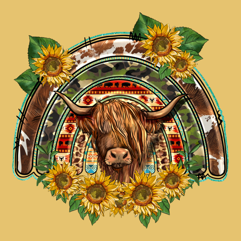 Scottish Calf Sunflowers Rainbow Premium Sweatshirt by BarkalooDesign | Teevron