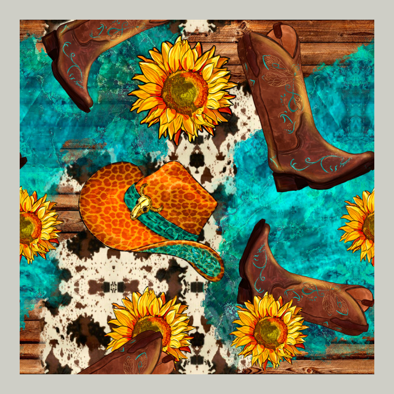 Cowboy Boots And Hat Seamless Pattern Heavyweight Hoodie by BundleAndBundleShop | Teevron