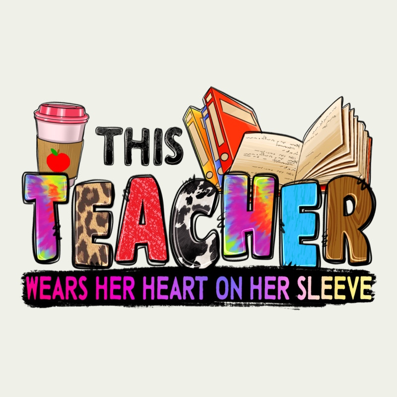 This Teacher Wears Her Heart On Her Sleeve Urban Heavy Tee by Zillion Design Studio | Teevron