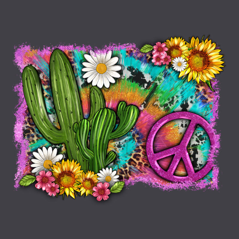 Cactus Peace Sign Flowers And Tie Dye Heavyweight Hoodie by Artiststas | Teevron