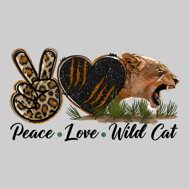 Peace Love Wild Cat Head Premium Sweatshirt by LillyAllenDesigns | Teevron