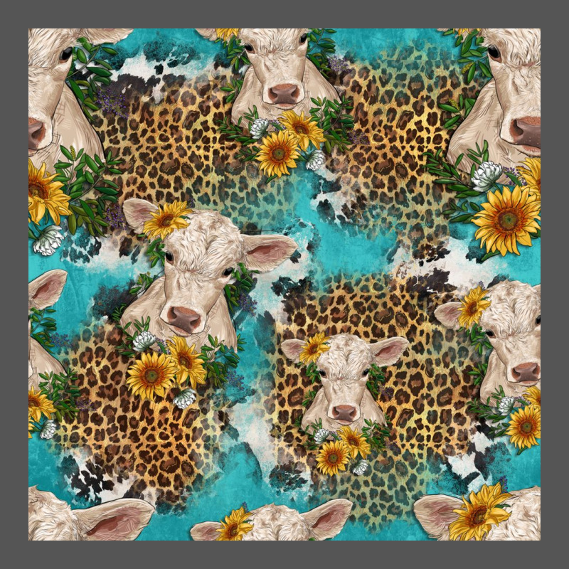 Charolais Cow And Sunflowers Seamless Pattern Zipper Hoodie by HRA Design Shop | Teevron