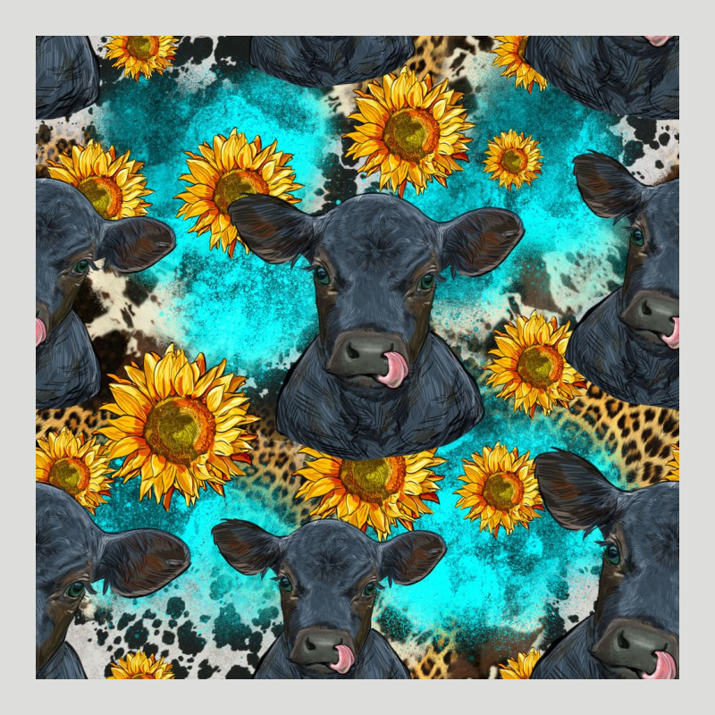 Black Angus And Sunflowers Seamless Pattern Zipper Hoodie by HRA Design Shop | Teevron