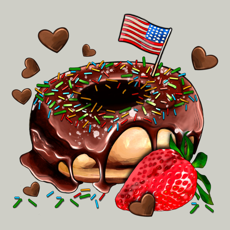 Donut Strawberry And Usa Flag Heavyweight Hoodie by AdoDesignShop | Teevron