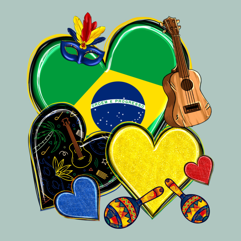 Brazil Hearts Premium Sweatshirt by NancyCooperArtShop | Teevron