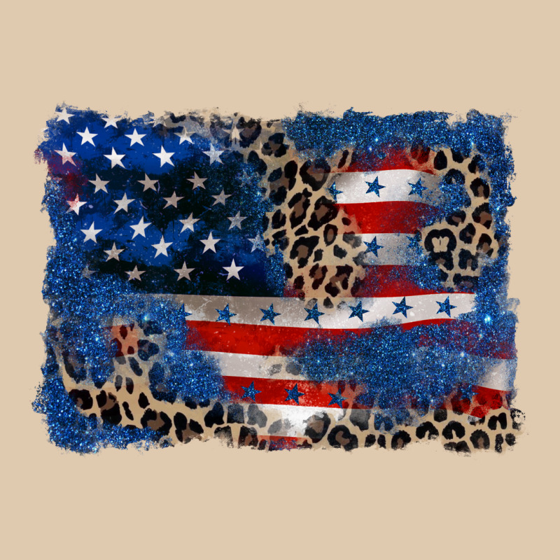 Leopard Glitter American Flag 4th Of July Classic Tee by CowGirlArtShop | Teevron