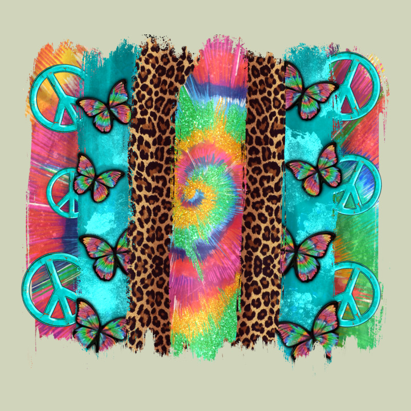 Hippie Peace Sign Butterfly Leopard And Tie Dye Brushstroke Heavyweight Hoodie by Artiststas | Teevron