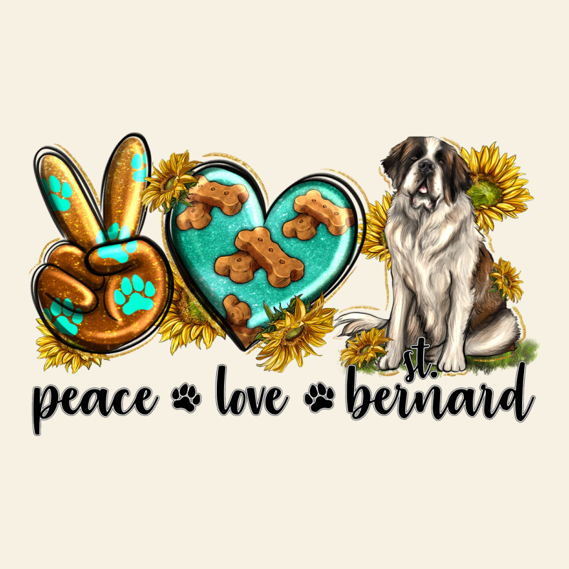 Peace Love St. Bernard Vintage Tee by texasbilliewilder | Teevron