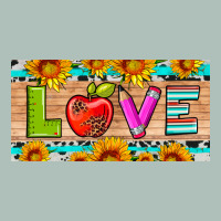 Love And Sunflower With Pen And Apple License Plate Template Heavyweight Hoodie | Teevron