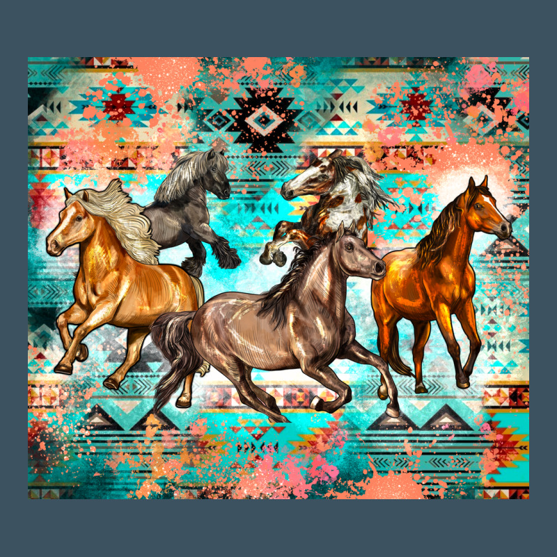 Western Running Horses Urban Heavy Tee by Zillion Design Studio | Teevron