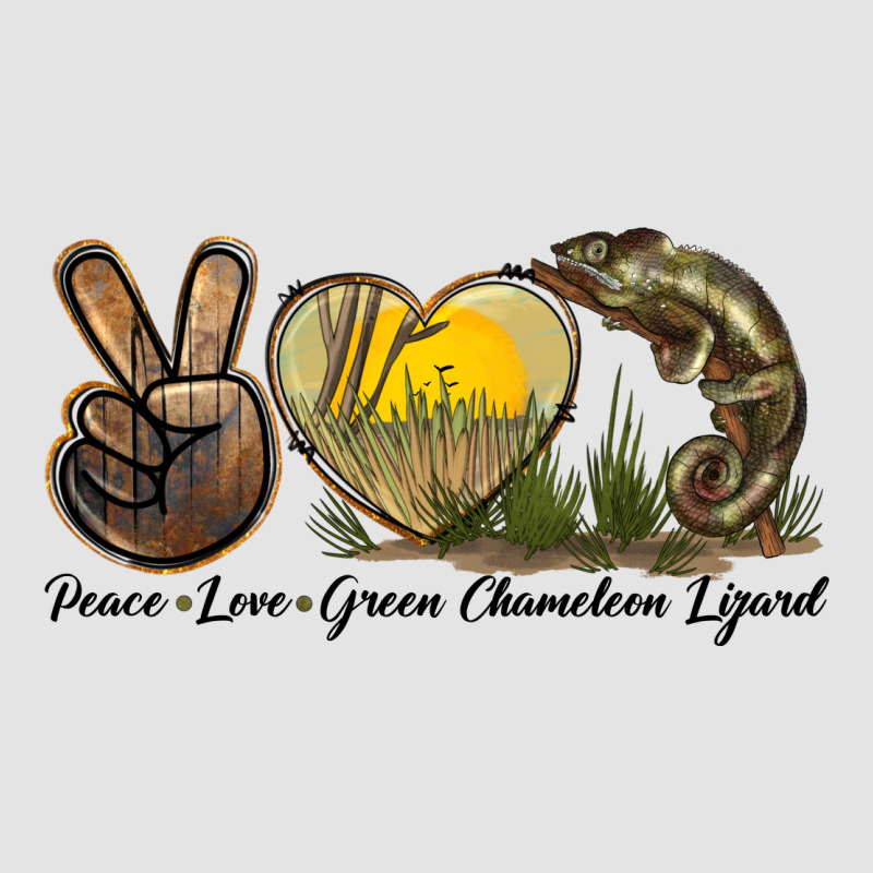 Peace Love Green Chameleon Lizard Premium Sweatshirt by LillyAllenDesigns | Teevron
