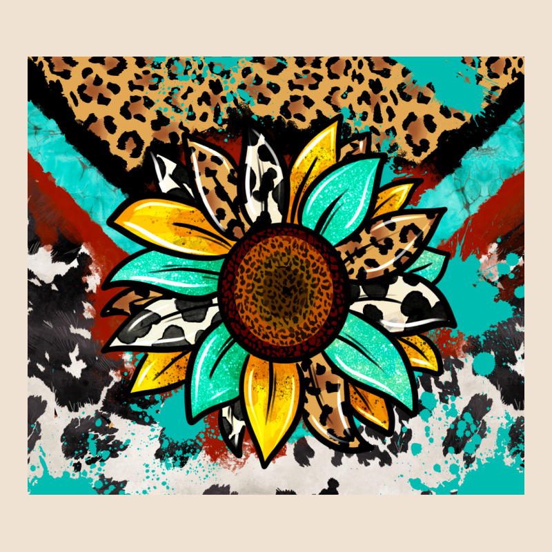 Turquoise Gemstone Sunflower Urban Heavy Tee by Zillion Design Studio | Teevron