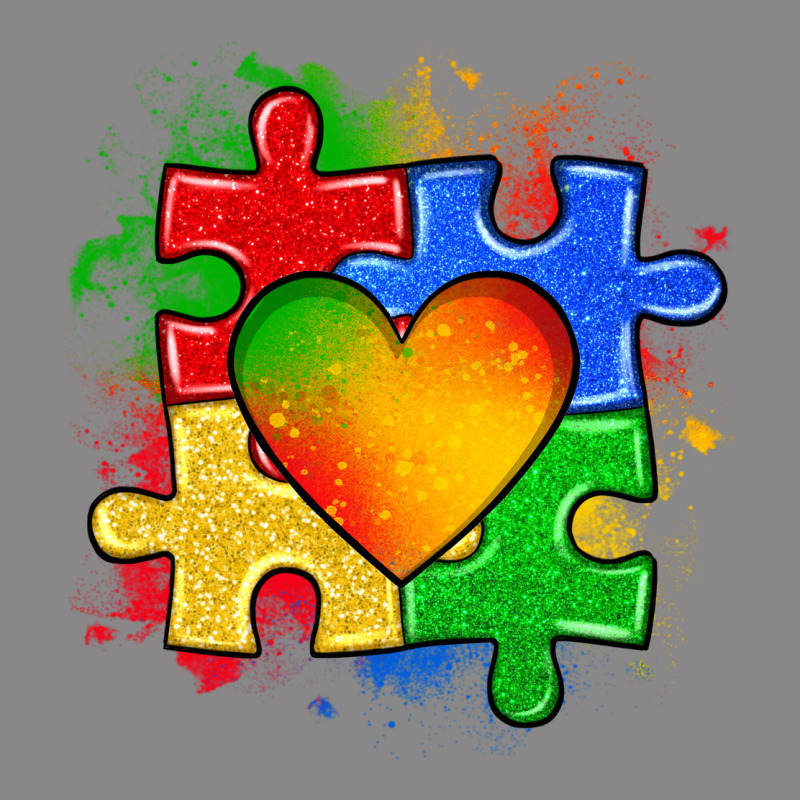 Autism Puzzle Pieces Heart Vintage Tee by Zillion Design Studio | Teevron
