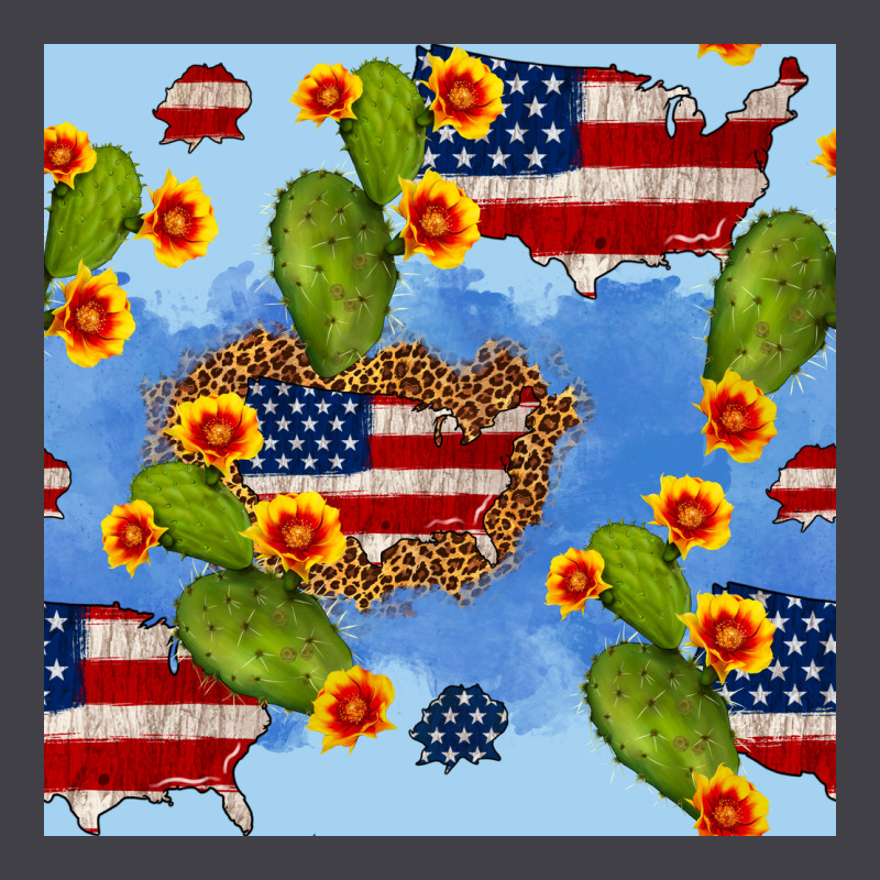 Usa Map Cactus And Sunflower Seamless Pattern Heavyweight Hoodie by BundleAndBundleShop | Teevron