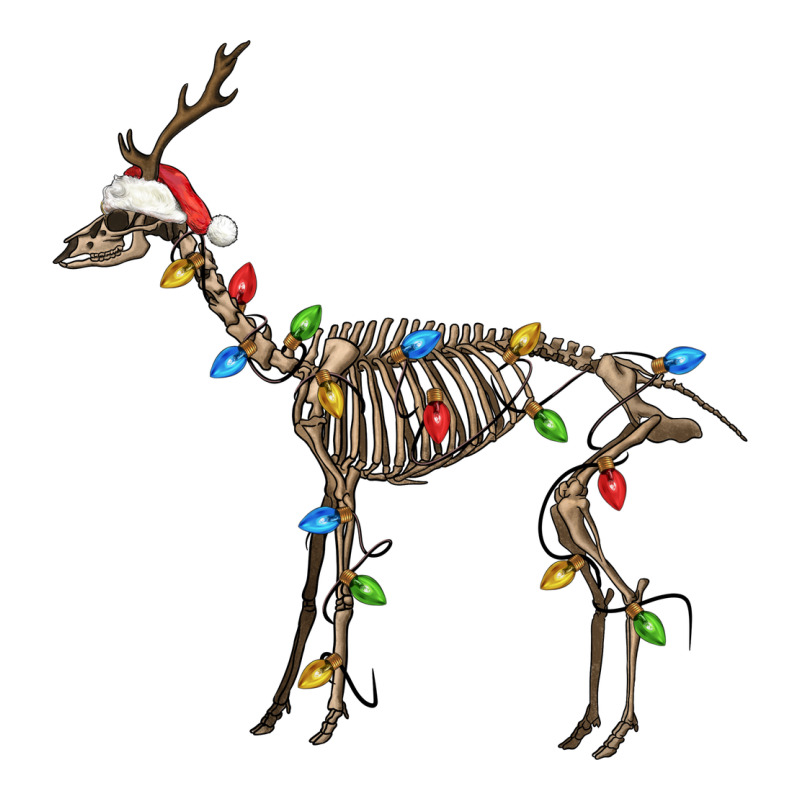 Christmas Deer Skeleton Zipper Hoodie by FaDigitalArtStudio | Teevron
