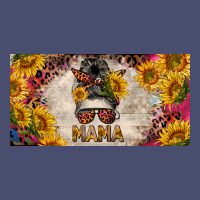Mess Bun Mama With Sunflowers And Colorful Leopard License Plate Vintage Tee | Teevron