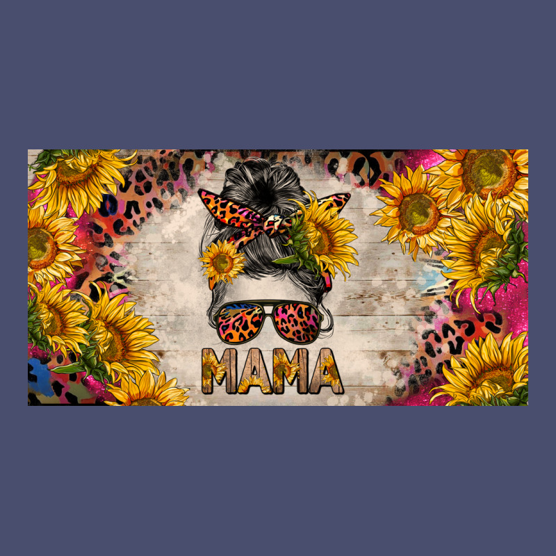 Mess Bun Mama With Sunflowers And Colorful Leopard License Plate Vintage Tee by BarkalooDesign | Teevron
